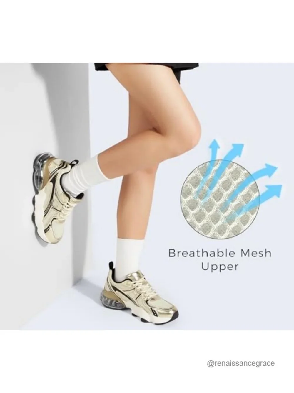 Women's Air Cushion Running Shoes Mesh PU Slip-Resistant Athletic Sneakers